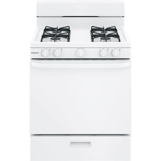  Hotpoint 30-inch Freestanding Gas Range RGBS300DMWW IMAGE 1
