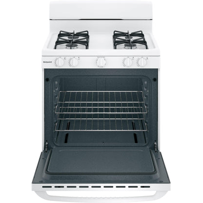  Hotpoint 30-inch Freestanding Gas Range RGBS300DMWW IMAGE 4