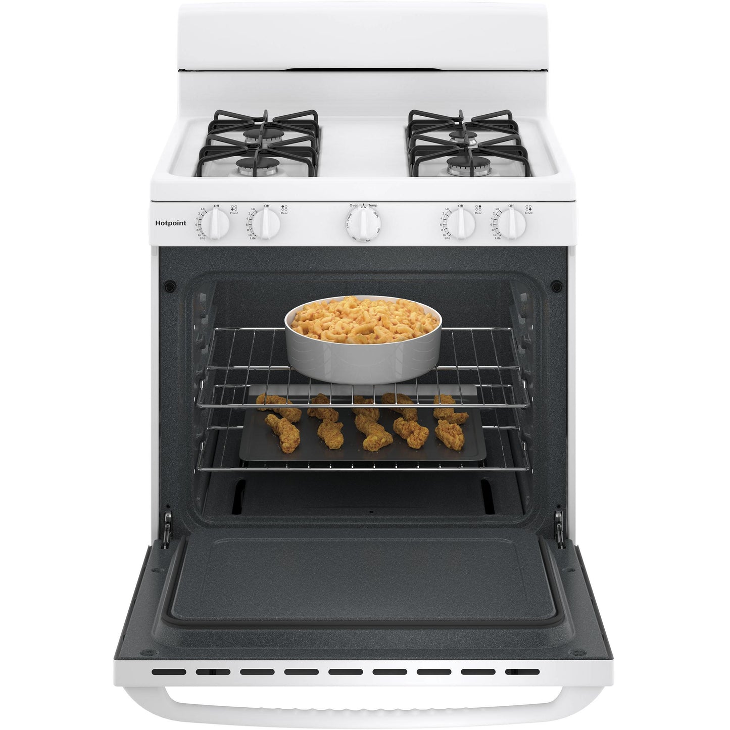  Hotpoint 30-inch Freestanding Gas Range RGBS300DMWW IMAGE 5