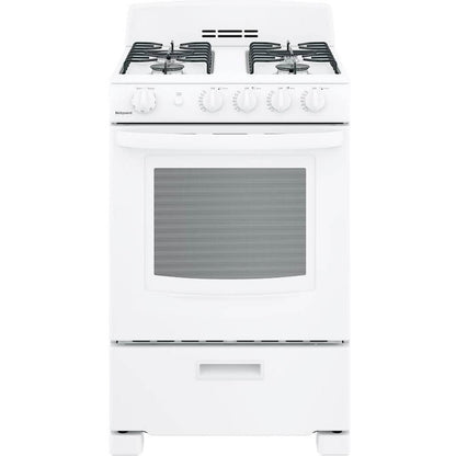  Hotpoint 24-inch Freestanding Gas Range with 4 Sealed Burners RGAS300DMWW IMAGE 1