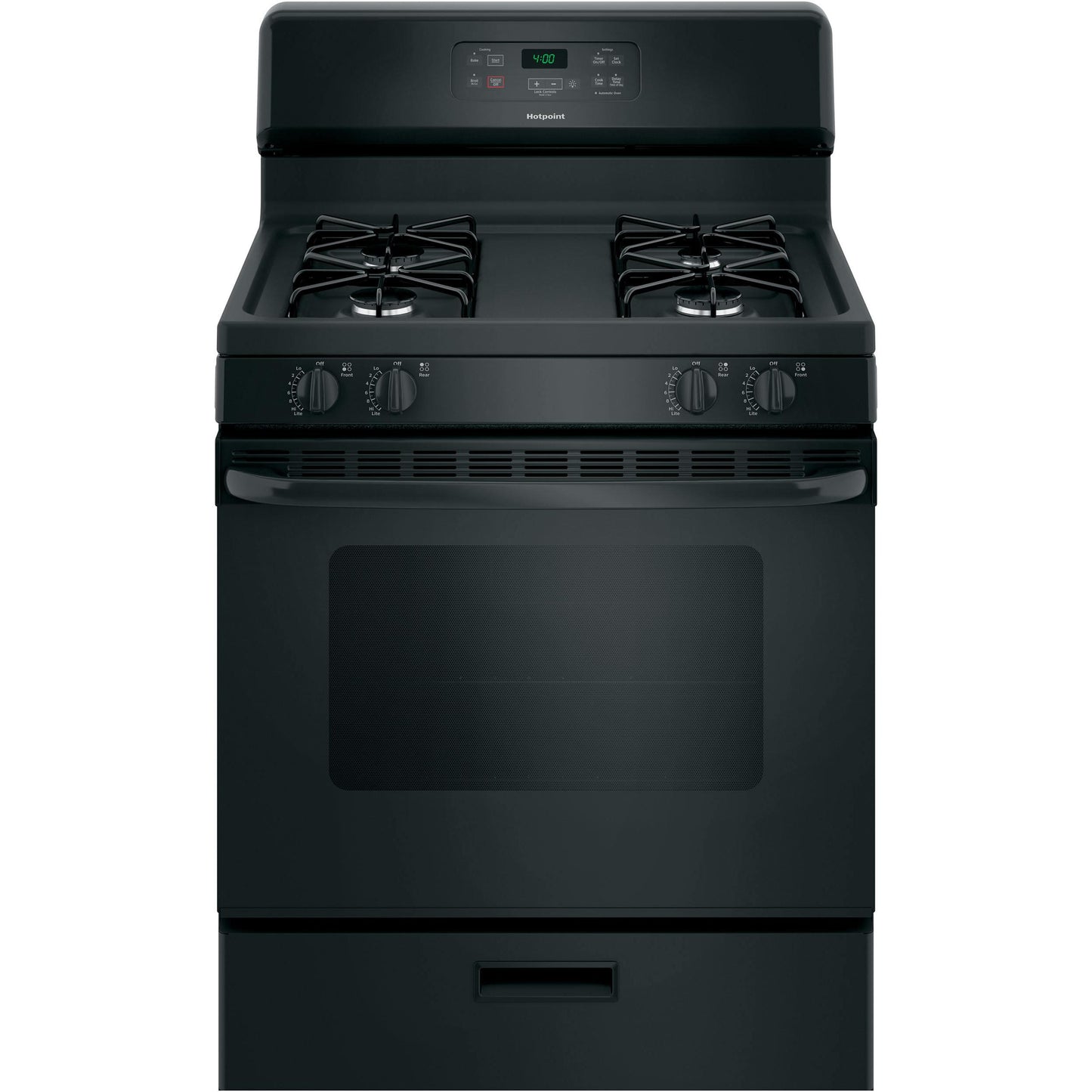  Hotpoint 30-inch Freestanding Gas Range RGBS400DMBB IMAGE 1