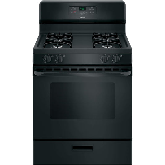  Hotpoint 30-inch Freestanding Gas Range RGBS400DMBB IMAGE 1