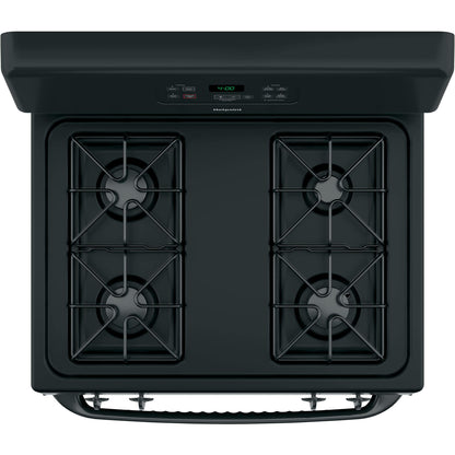 Hotpoint 30-inch Freestanding Gas Range RGBS400DMBB IMAGE 3