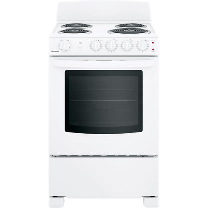  Hotpoint 24-inch Freestanding Electric Range RAS240DMWW IMAGE 1