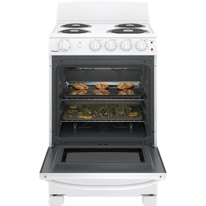  Hotpoint 24-inch Freestanding Electric Range RAS240DMWW IMAGE 2