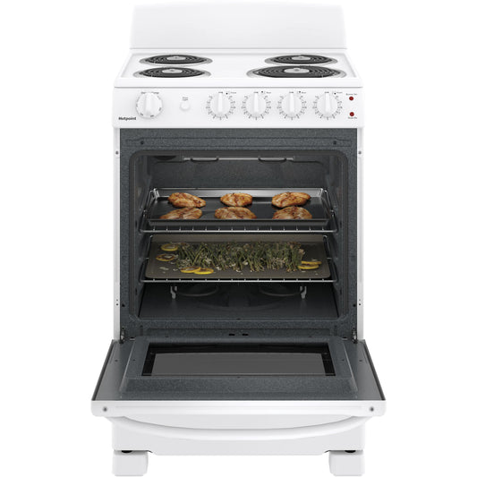  Hotpoint 24-inch Freestanding Electric Range RAS240DMWW IMAGE 2