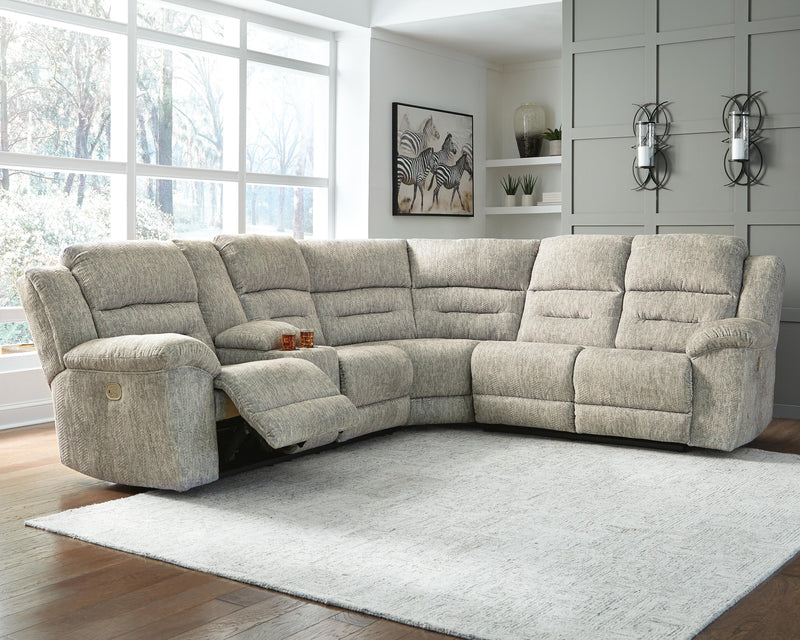 Seccional reclinable eléctrico de 3 piezas Family Den