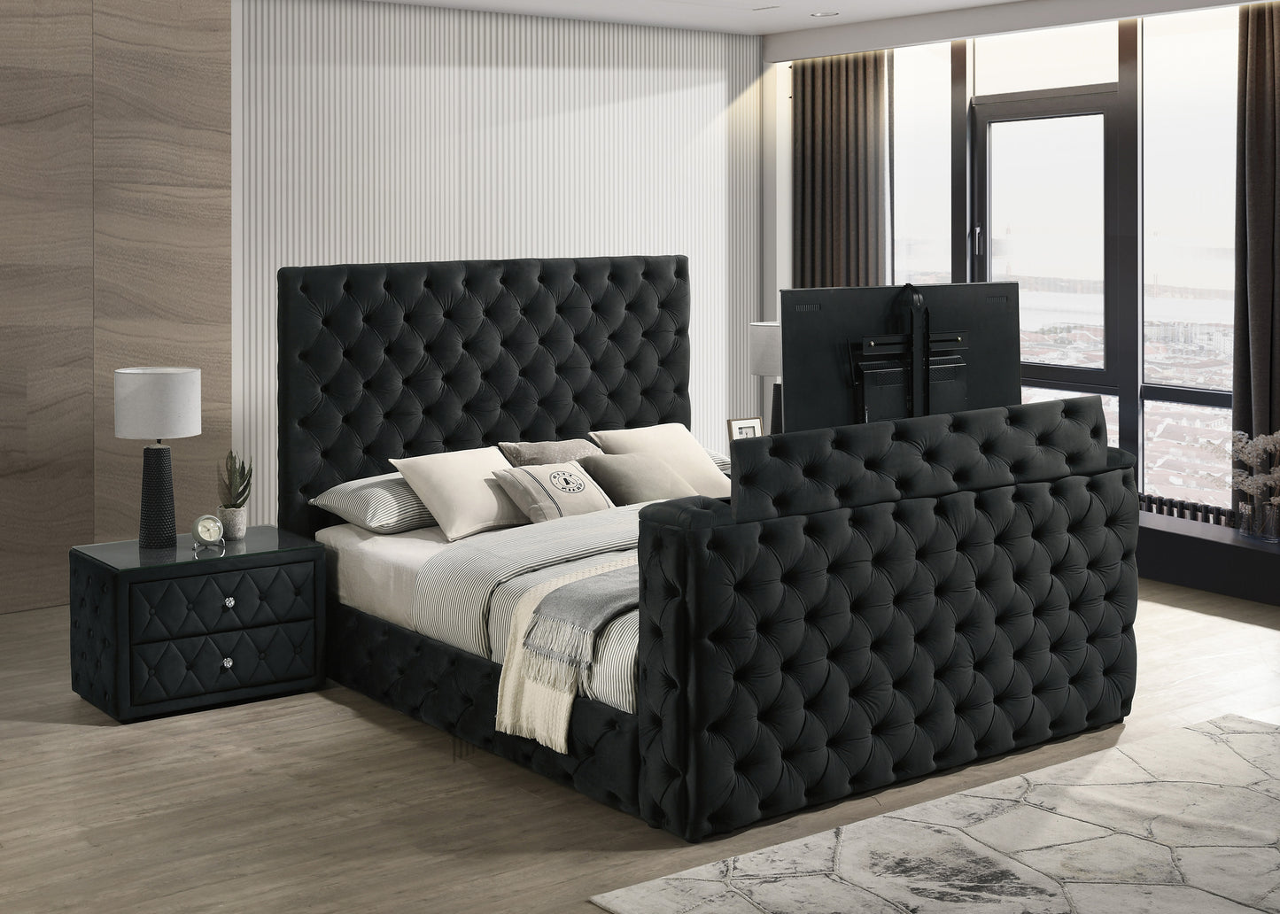 Josephine Bed W/Tv Lift Black
