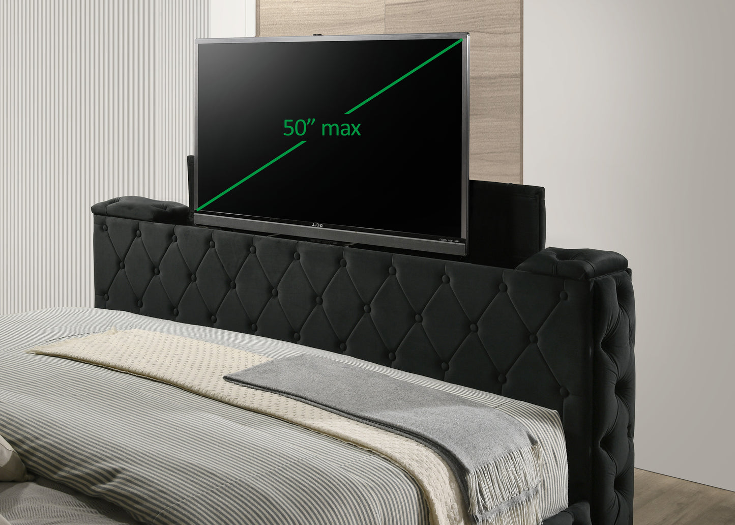 Josephine Bed W/Tv Lift Black