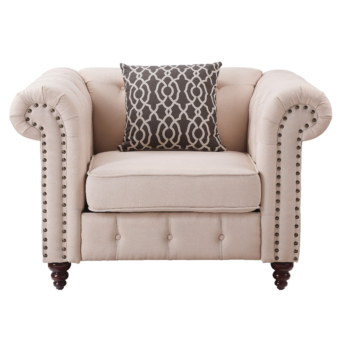 Silla Aurelia de lino de 45" de ancho con almohada