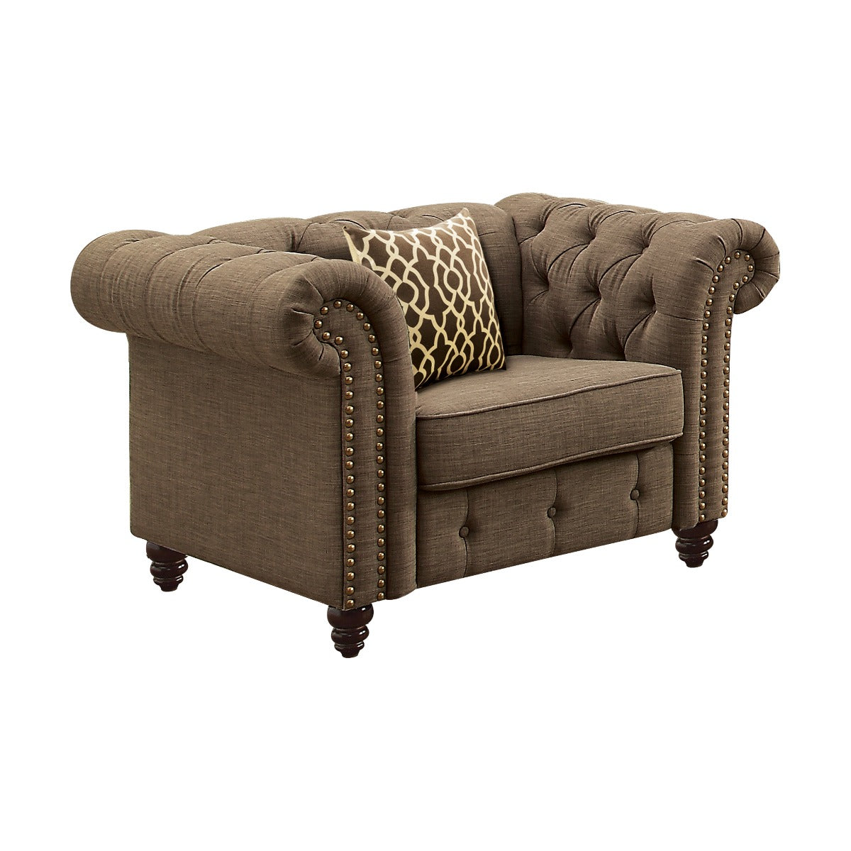 Silla Aurelia de lino de 45" de ancho con almohada