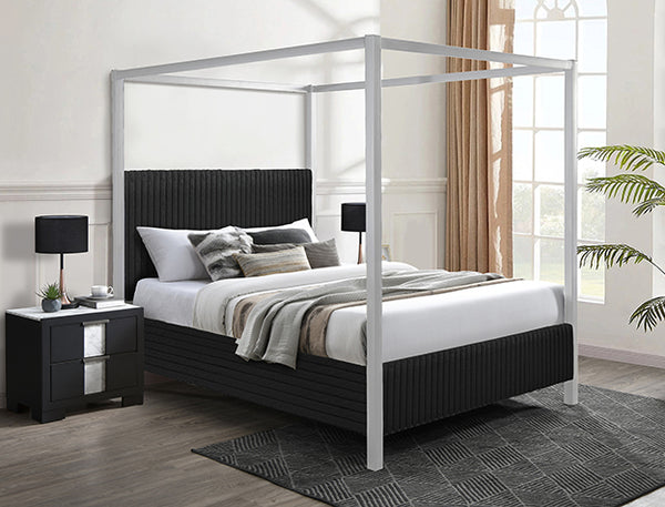 Cora Canopy Bed Light Grey