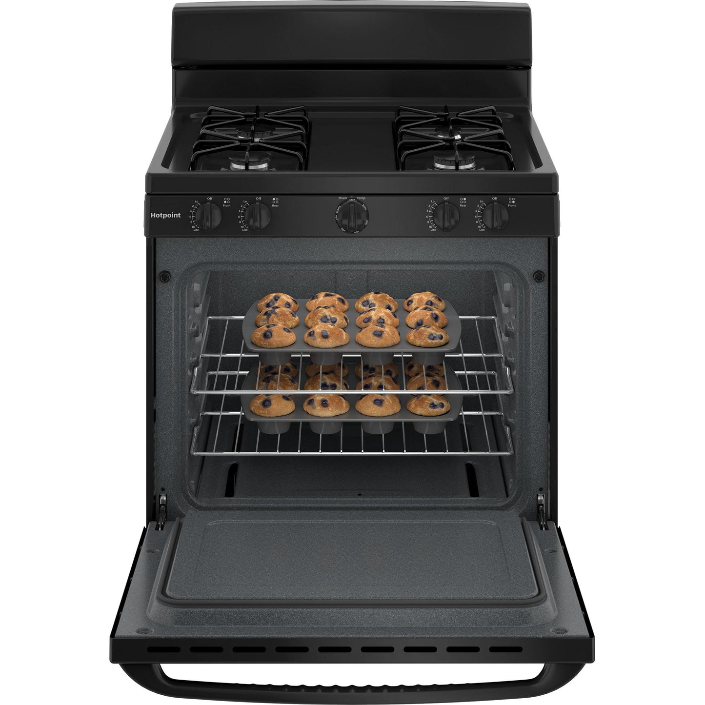  Hotpoint 30-inch Freestanding Gas Range RGBS300DMBB IMAGE 5