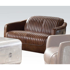 Loveseat Brancaster de 50" de largo en cuero de grano superior