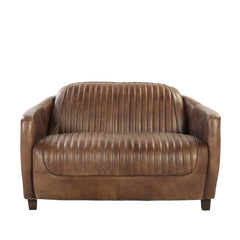 Loveseat Brancaster de 50" de largo en cuero de grano superior