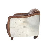 Loveseat Brancaster de 50" de largo en cuero de grano superior