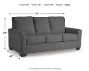Rannis Full Pewter Sofa Sleeper