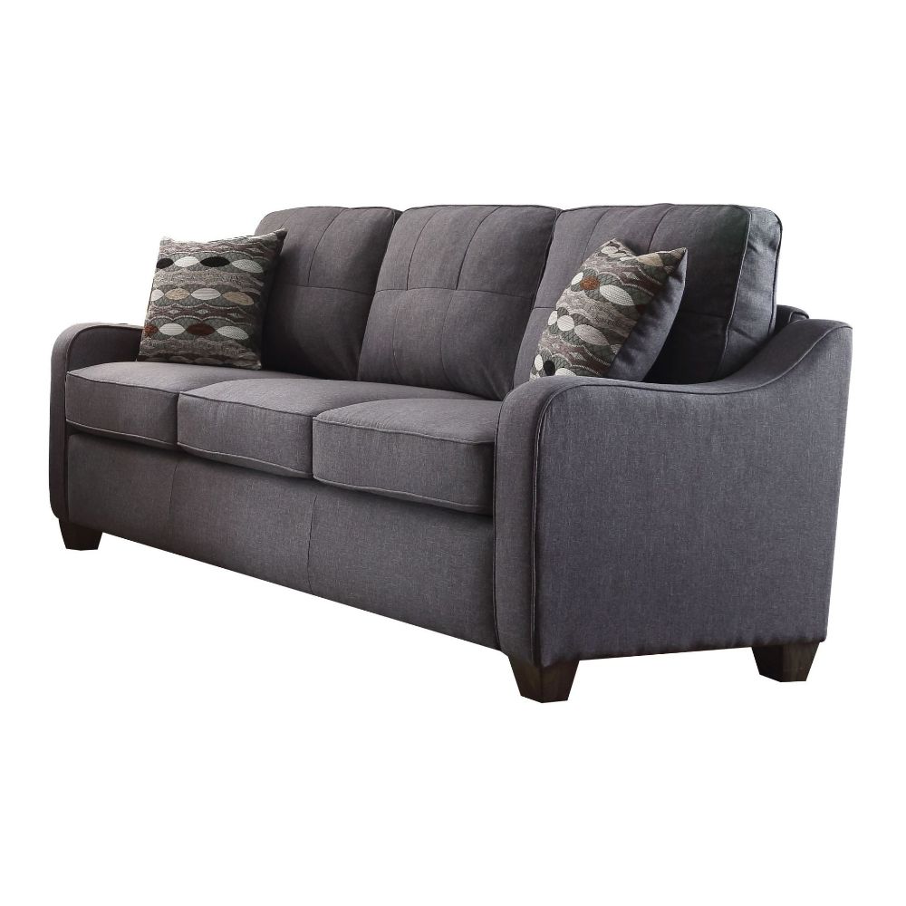 Cleavon II 84"L Linen Sofa with Accent Pillows