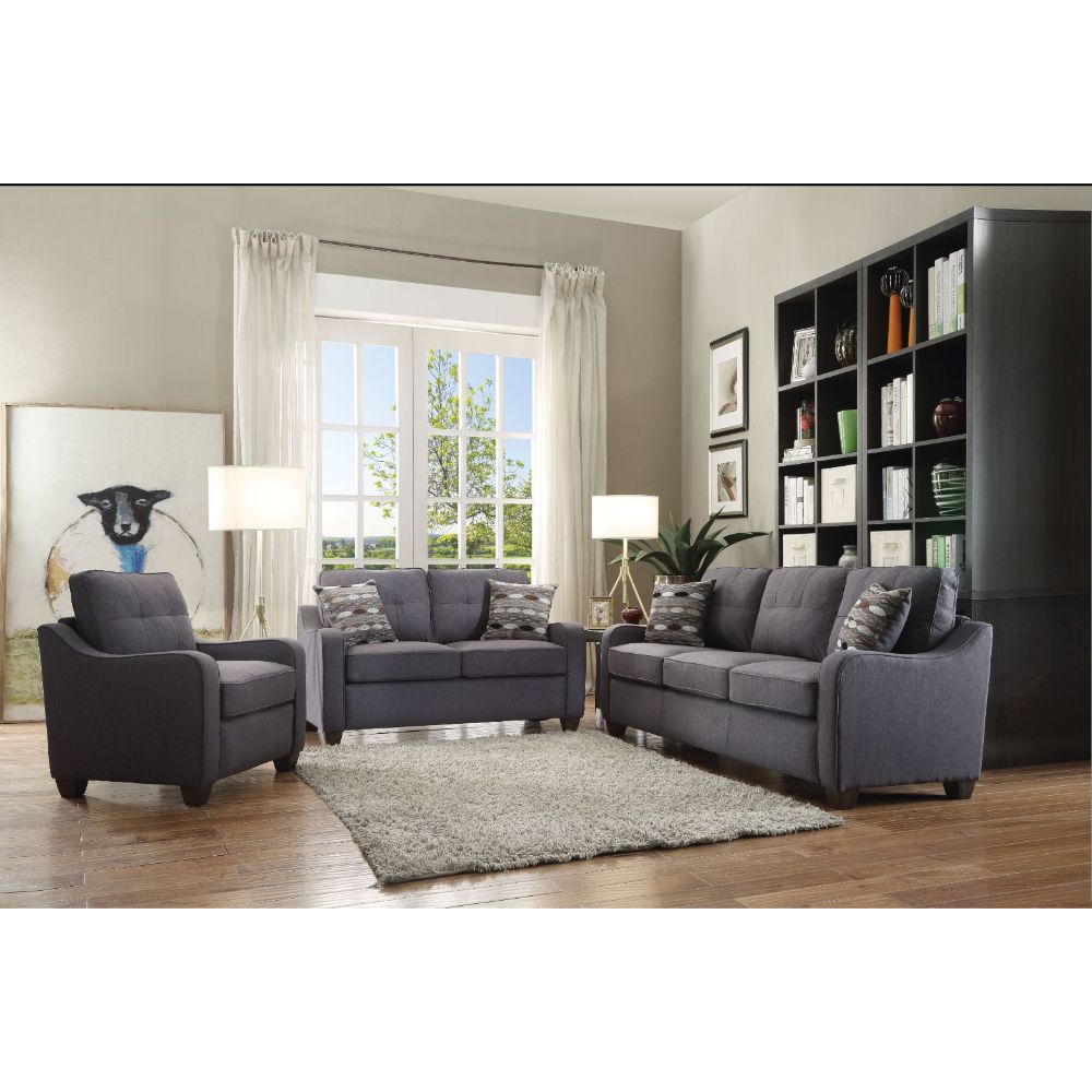 Cleavon II 84"L Linen Sofa with Accent Pillows