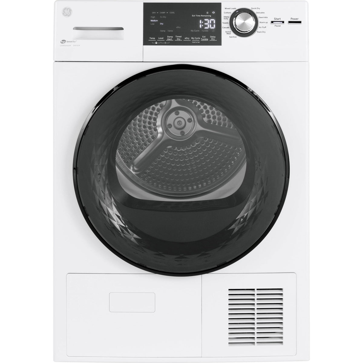  GE 4.1 cu.ft. Ventless Electric Dryer with Stainless Steel Drum GFT14ESSMWW IMAGE 1