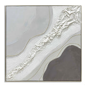 ''Diagonal Abstract'' Hand-painted Canvas in Frame