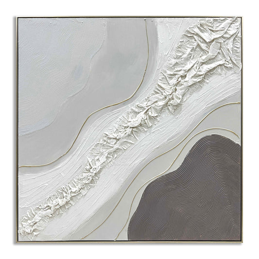 ''Diagonal Abstract'' Hand-painted Canvas in Frame