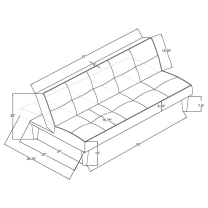 Sofá cama convertible Katrina tapizado con mechones negros
