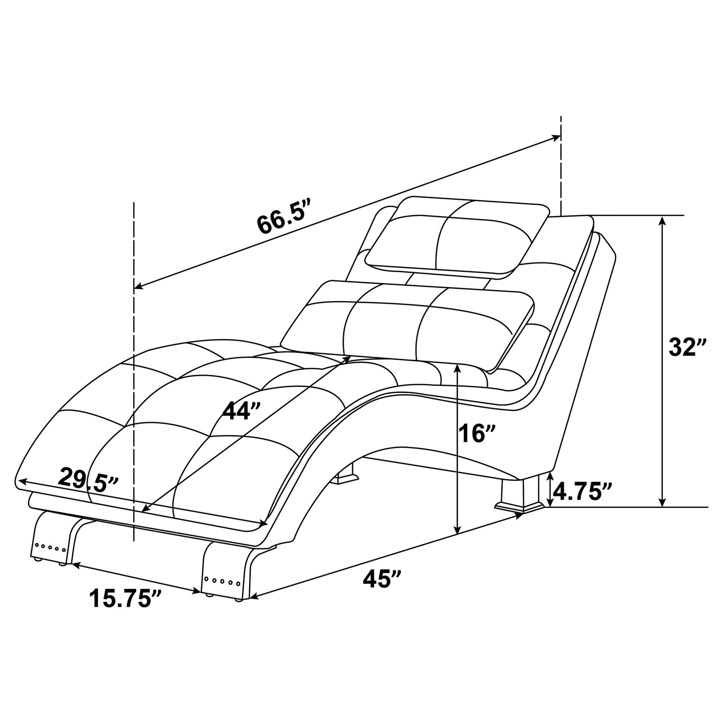 Chaise longue Dilleston tapizada en piel sintética con mechones