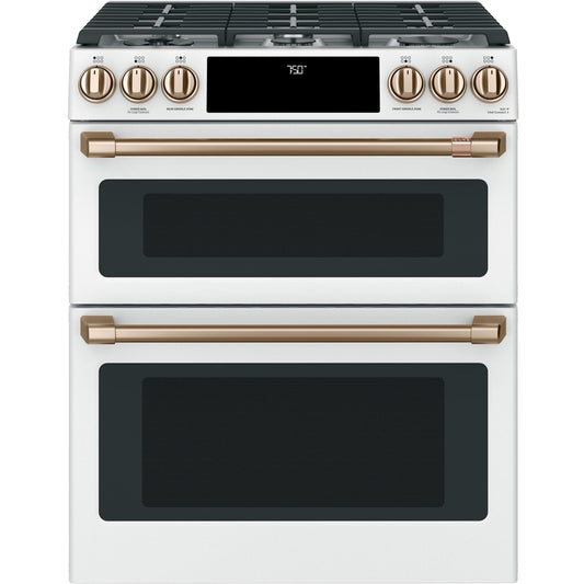 Café 30-inch Slide-in Gas Double Oven Range with Convection Technology CGS750P4MW2 IMAGE 1