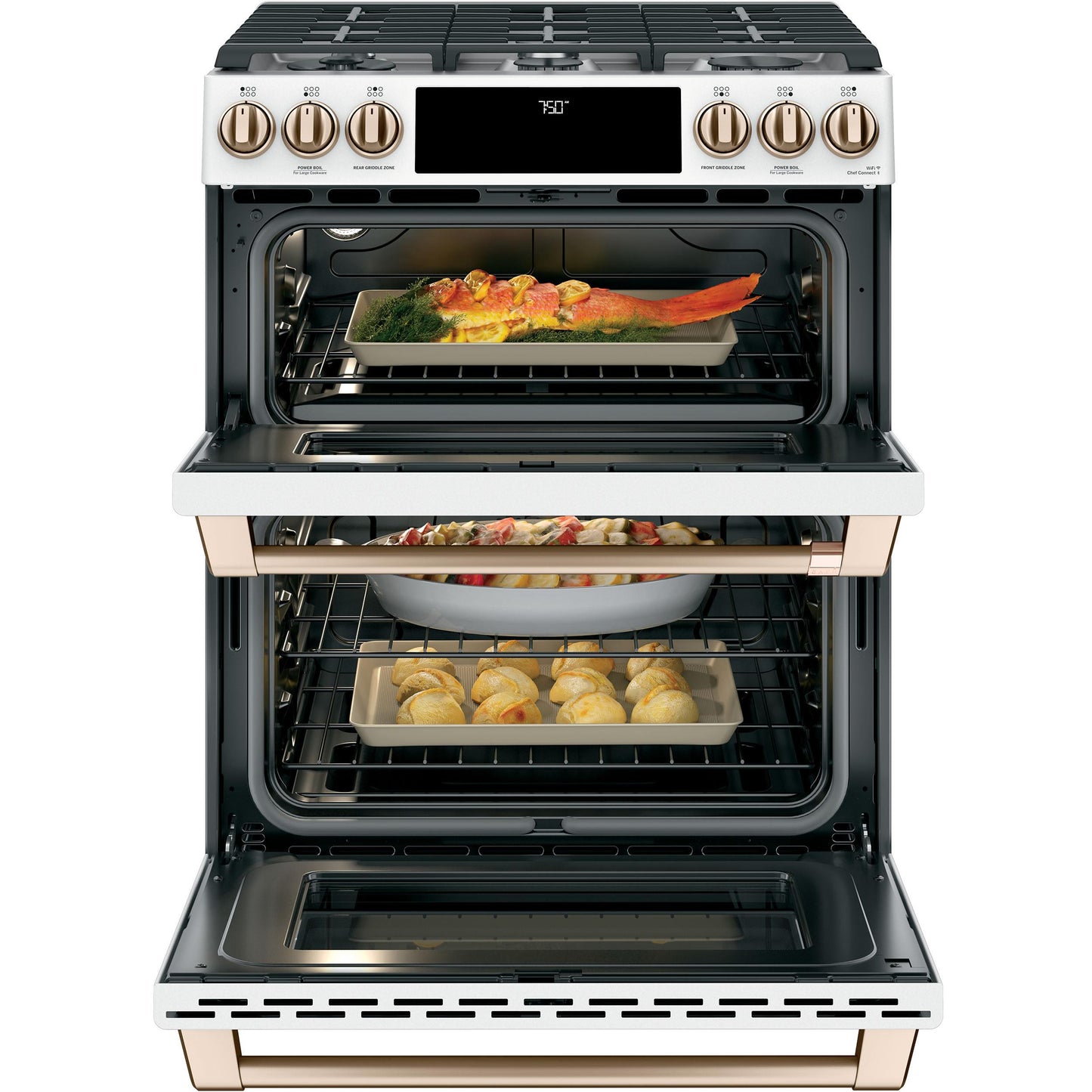 Café 30-inch Slide-in Gas Double Oven Range with Convection Technology CGS750P4MW2 IMAGE 6