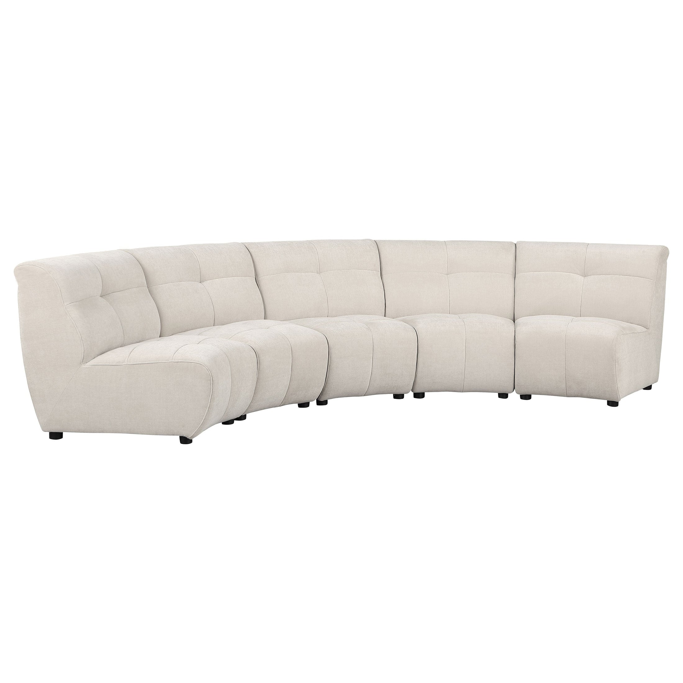 Sofá modular seccional tapizado Charlotte color marfil
