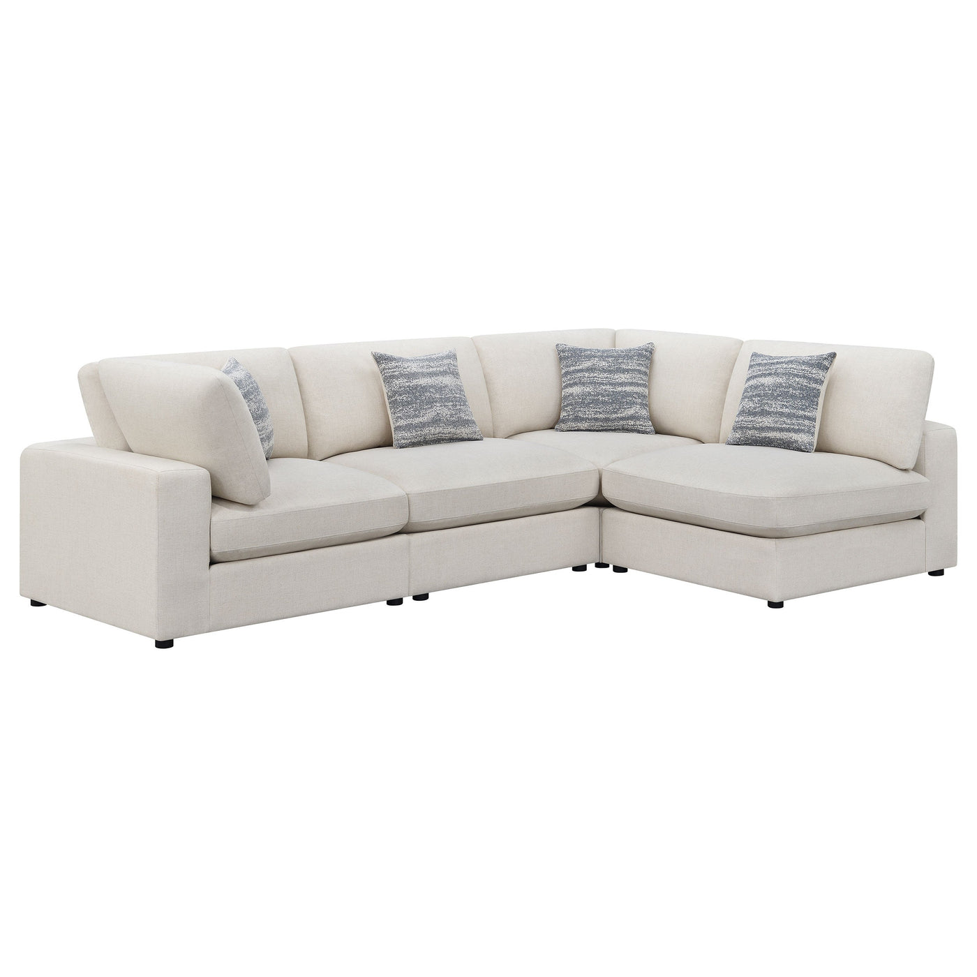 Sofá modular seccional tapizado Serene en beige