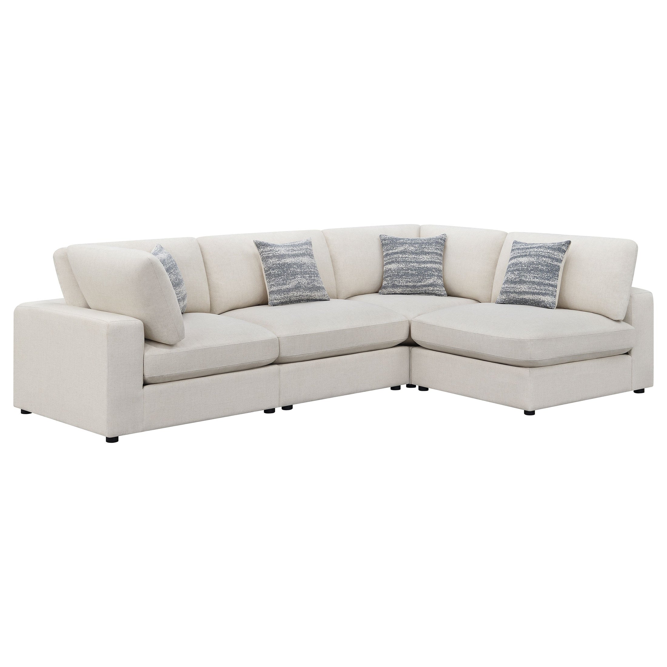 Sofá modular seccional tapizado Serene en beige