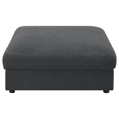 Serene Square Upholstered Ottoman Beige