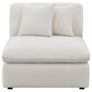 Silla Hobson tapizada sin brazos color marfil