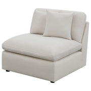 Silla Hobson tapizada sin brazos color marfil