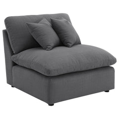 Hobson 4-piece Upholstered Modular Sectional Sofa Charcoal