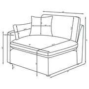 Hobson 4-piece Upholstered Modular Sectional Sofa Charcoal