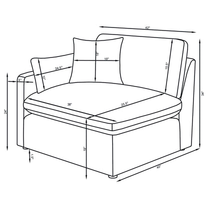 Hobson 4-piece Upholstered Modular Sectional Sofa Charcoal