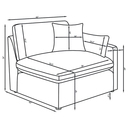 Hobson 4-piece Upholstered Modular Sectional Sofa Charcoal