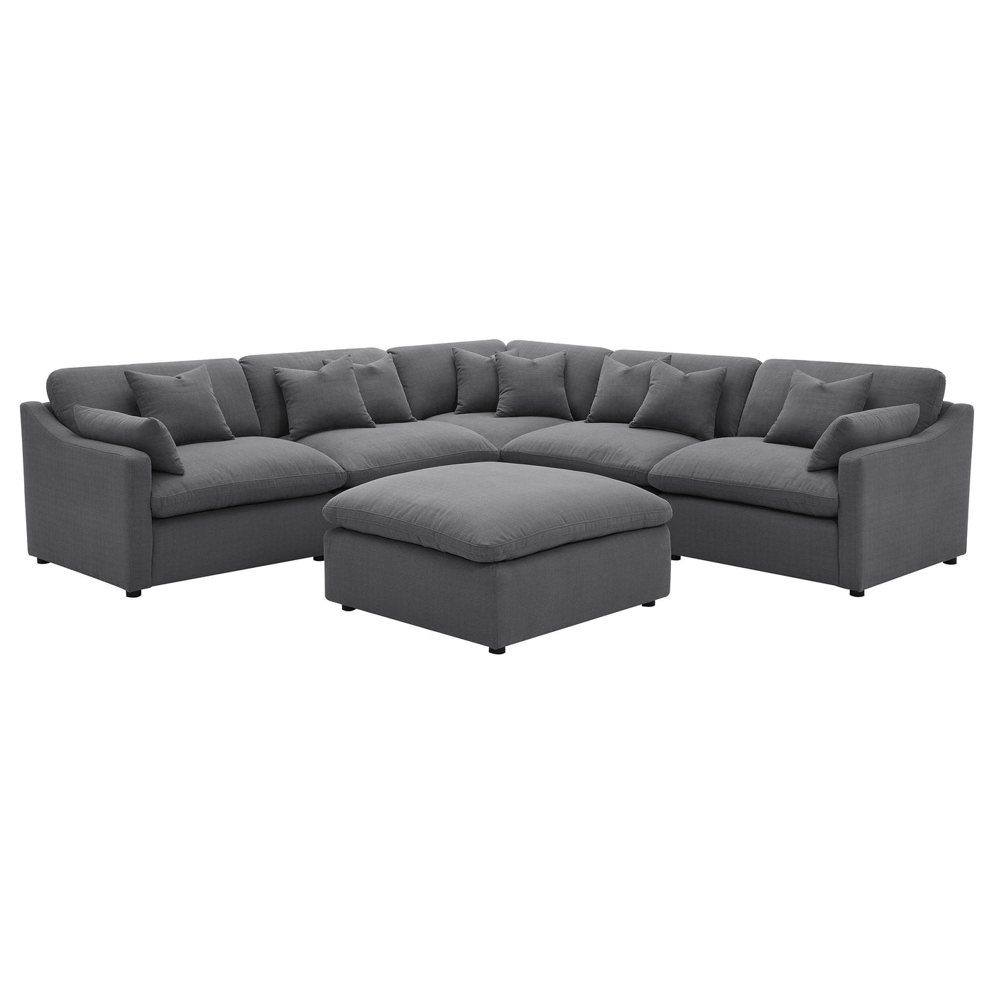 Sofá modular seccional tapizado Hobson color carbón