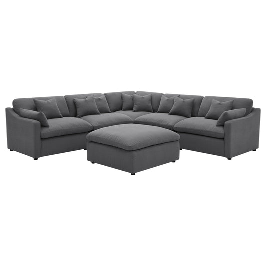 Hobson Upholstered Modular Sectional Sofa Charcoal