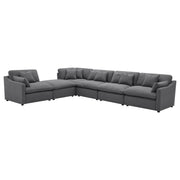 Sofá modular seccional tapizado Hobson color carbón
