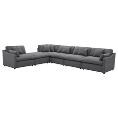 Sofá modular seccional tapizado Hobson color carbón