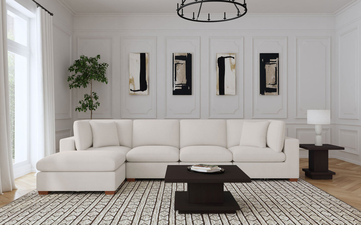 Seccional modular tapizado Lakeview color chocolate