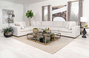 Silla sin brazos tapizada Lakeview color marfil