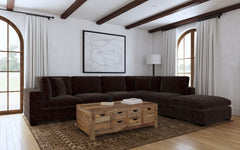 Seccional modular tapizado Lakeview color chocolate