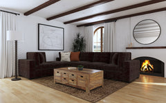 Seccional modular tapizado Lakeview color chocolate