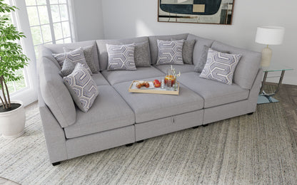 Sofá modular seccional tapizado Cambria gris