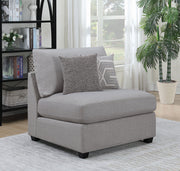 Silla tapizada sin brazos Cambria gris